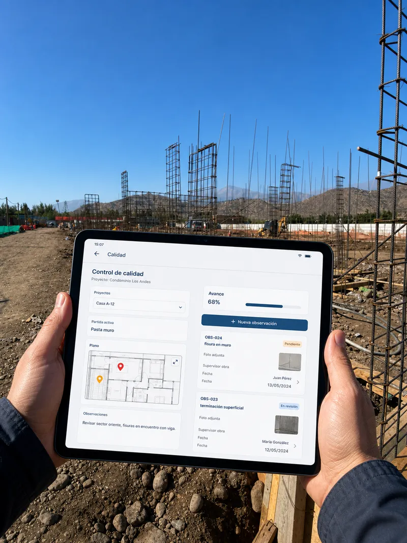 Control de calidad de Document Manager usado en la obra